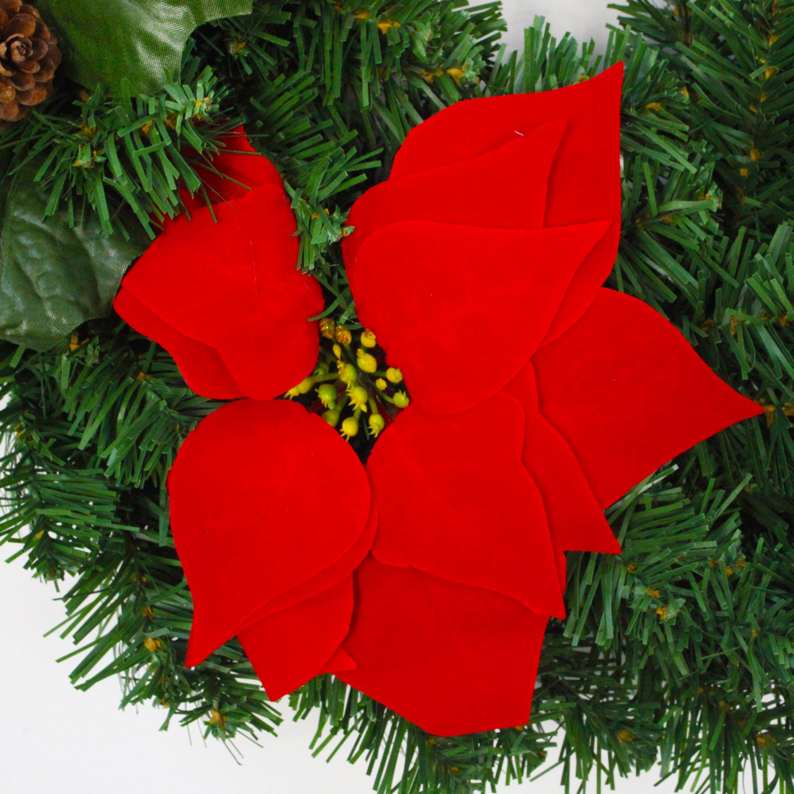 Red Ponsietta Wreath 60cm