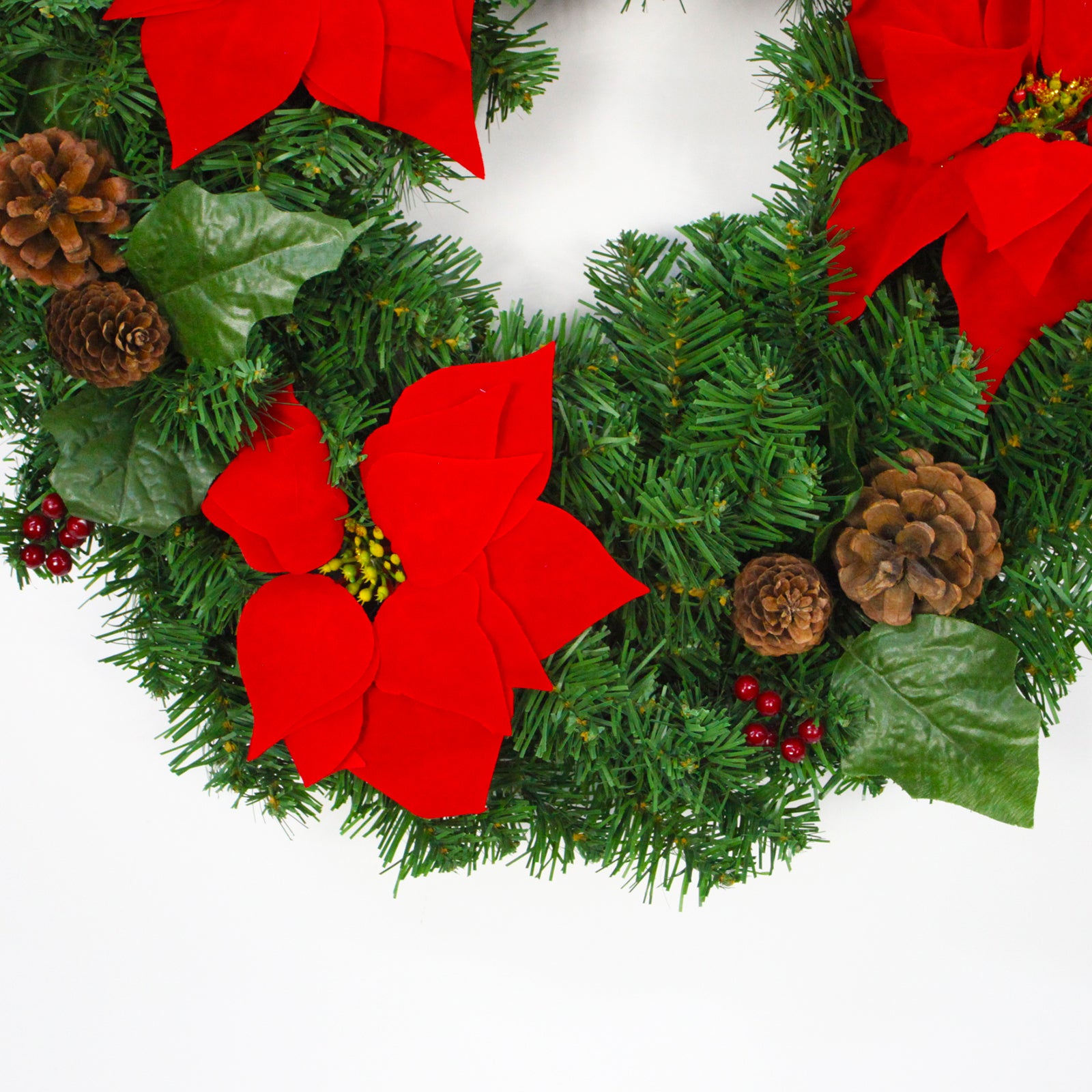 Red Ponsietta Wreath 60cm