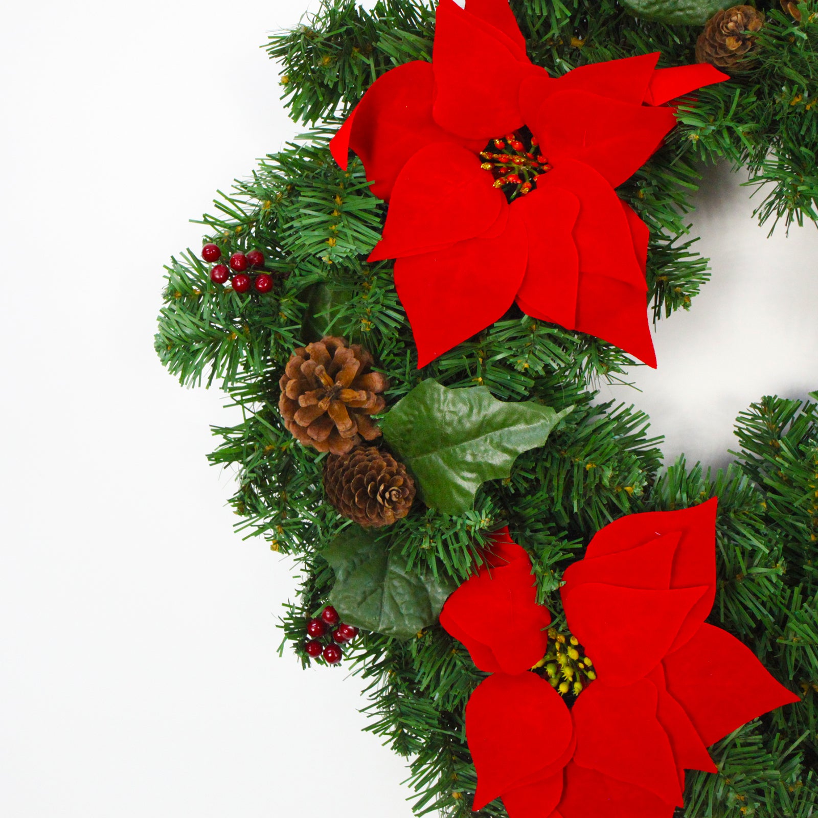 Red Ponsietta Wreath 60cm