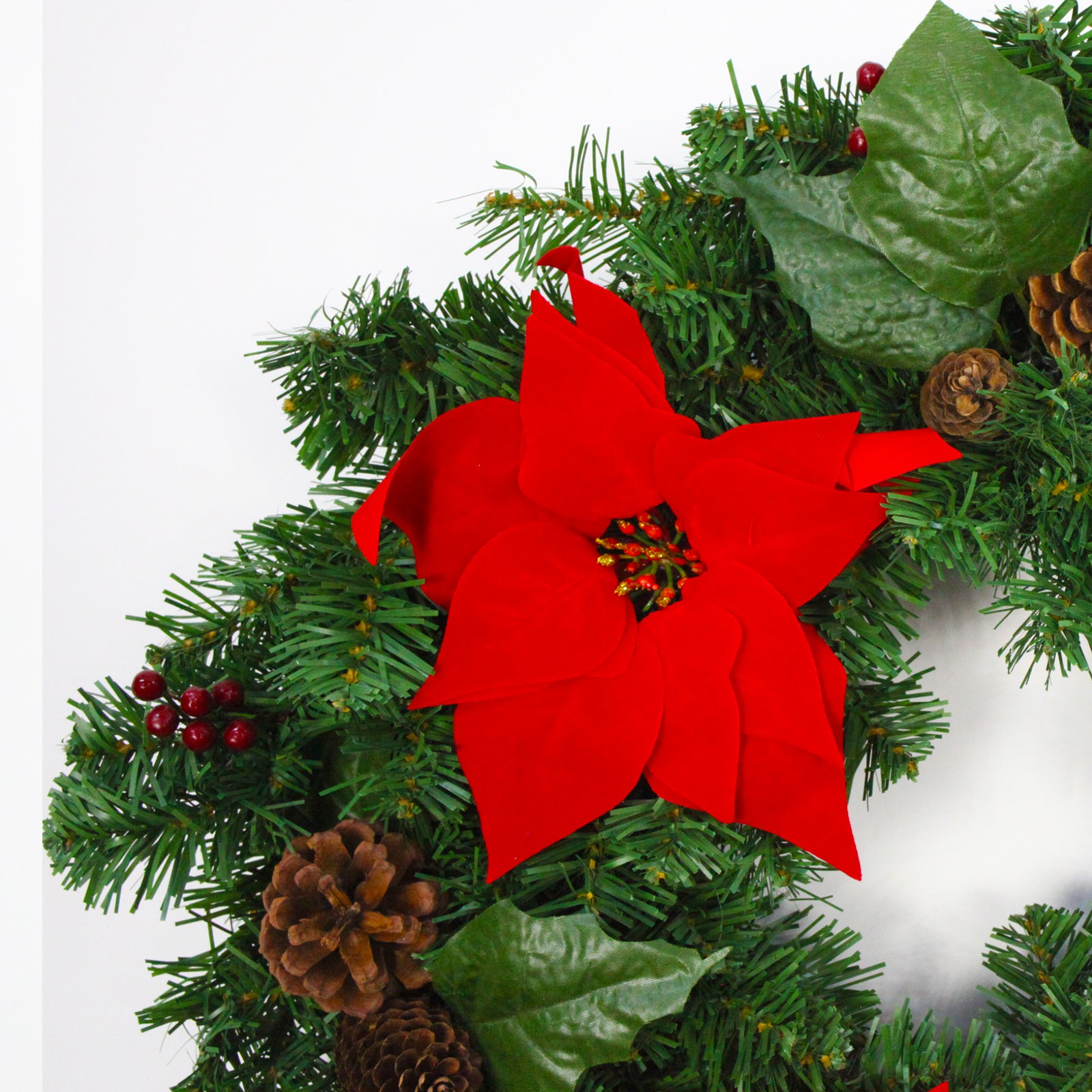 Red Ponsietta Wreath 60cm