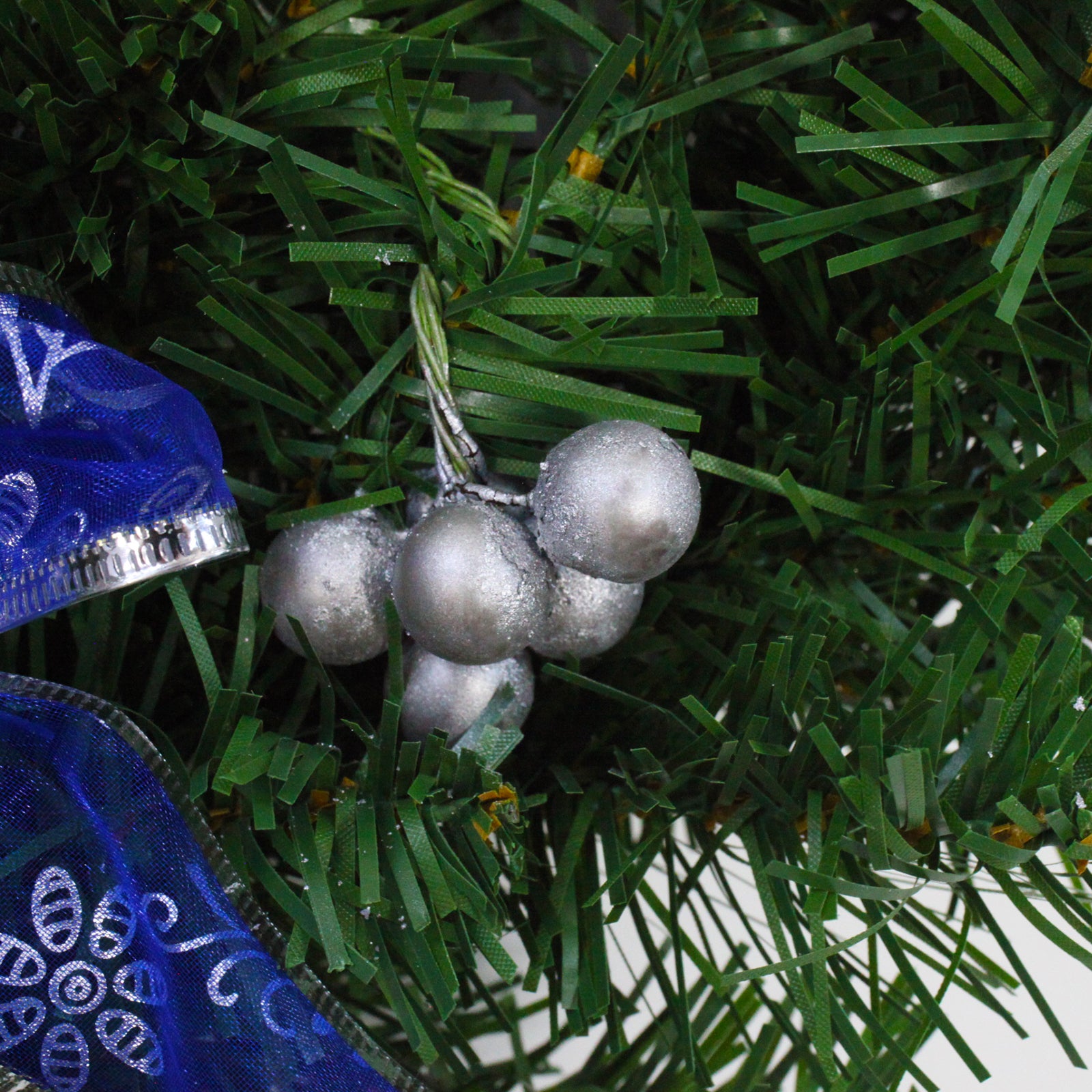 Blue & Silver Pre-Decorated Wreath 60cm