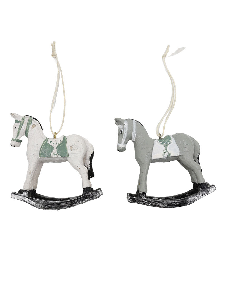2 Horse Hanging Decorations 7.5cm
