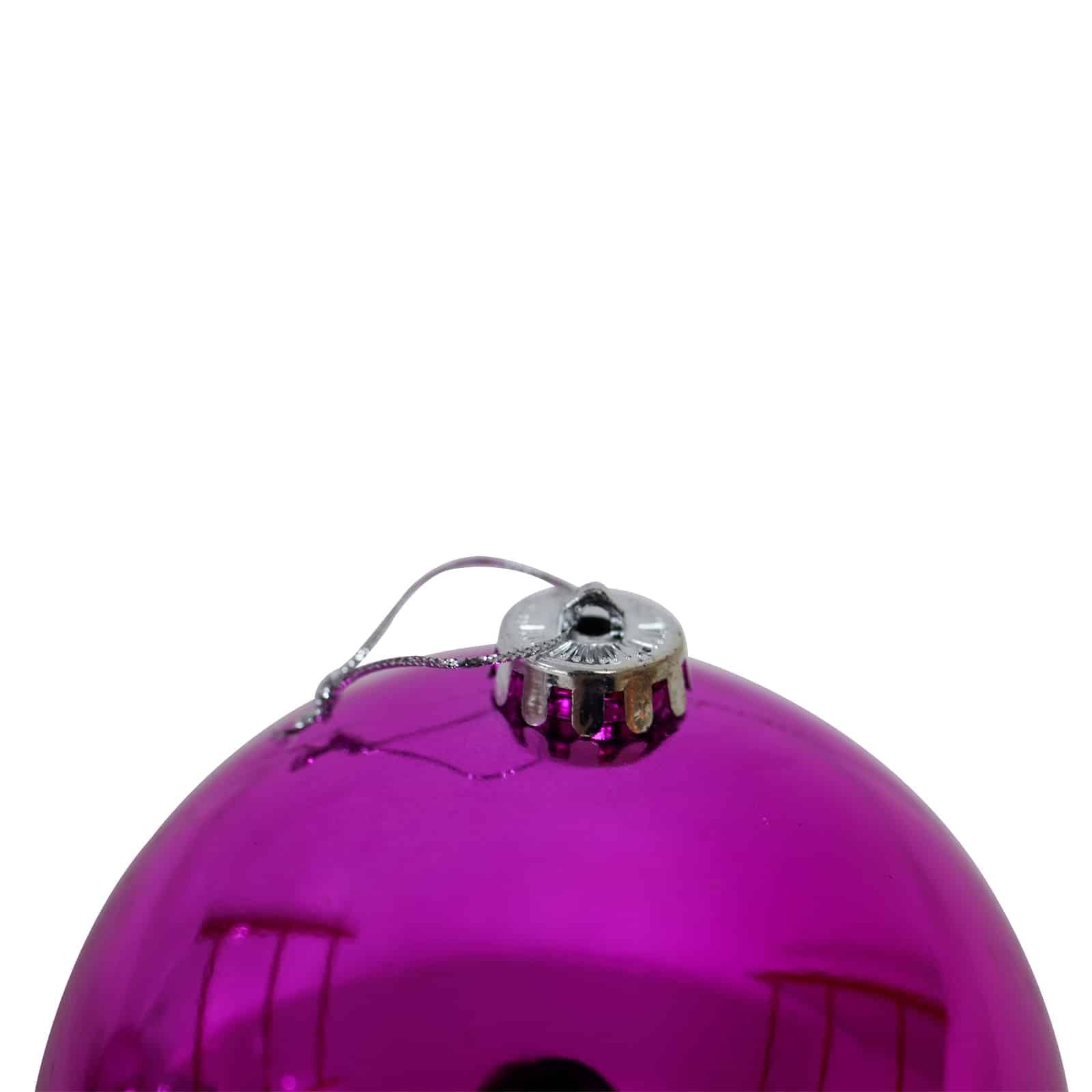 HOT PINK Christmas Baubles 120mm 3 Balls Gloss