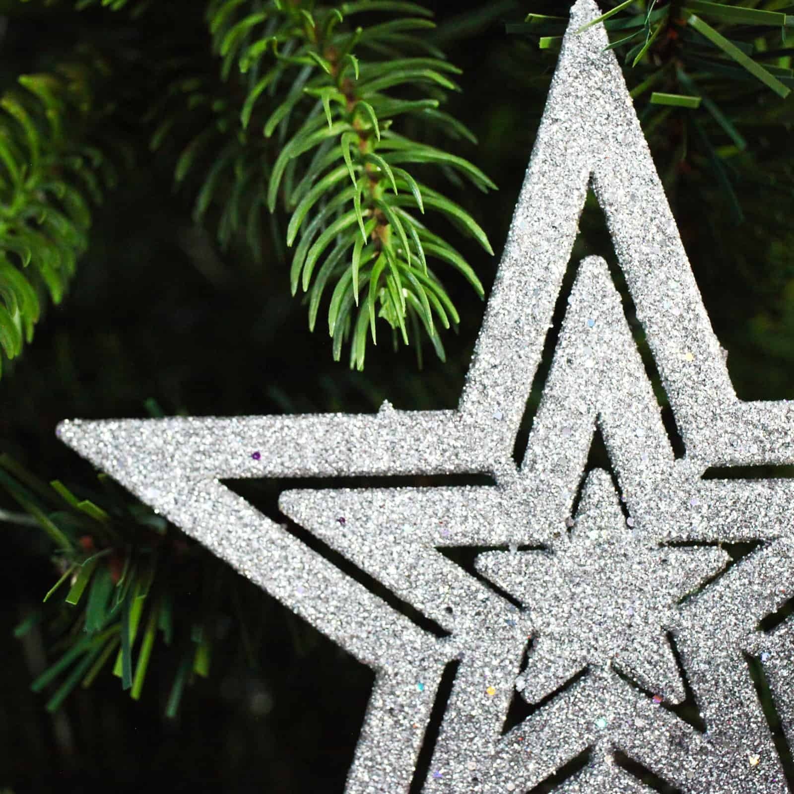 SILVER TREE TOP STAR 145mm
