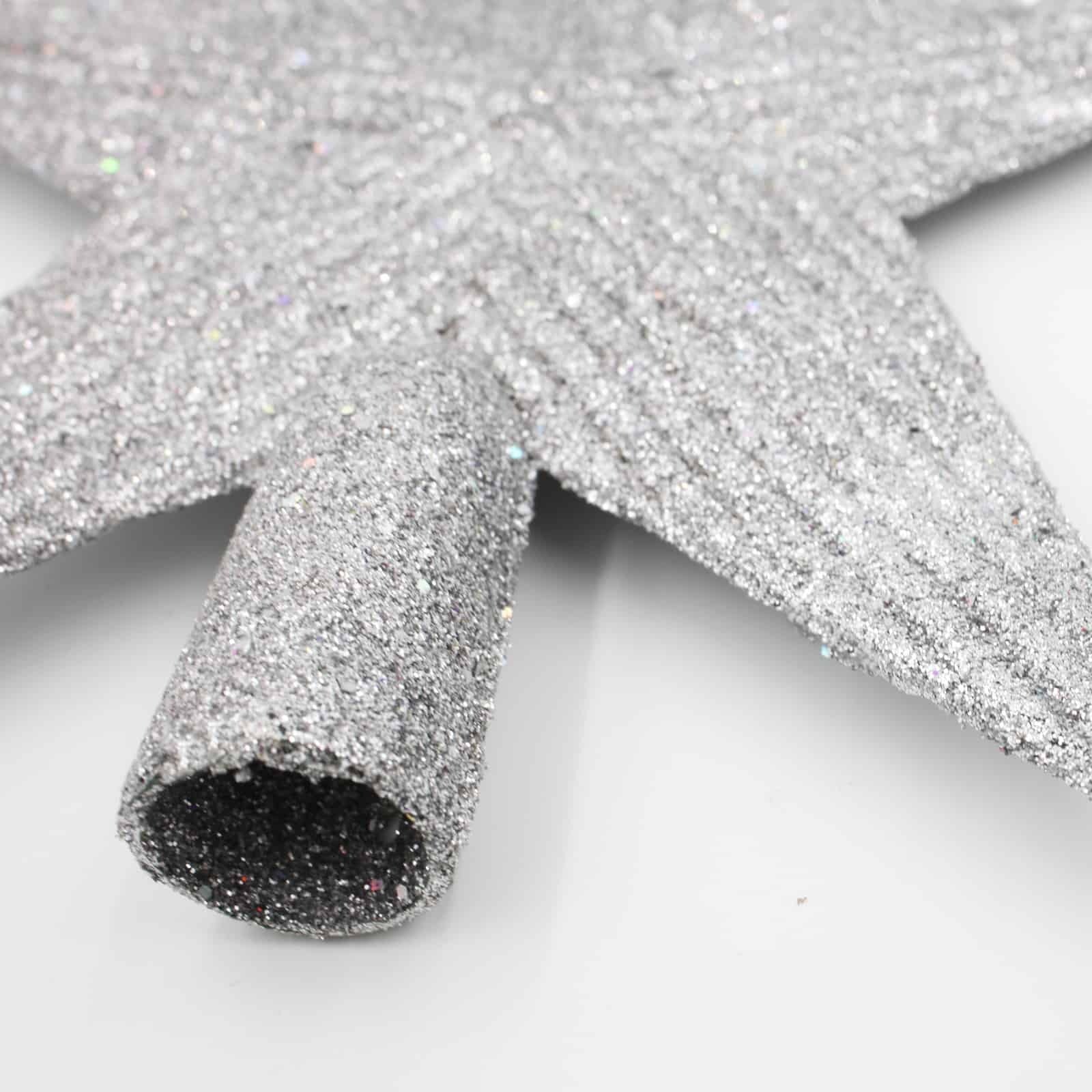 LARGE SILVER TREE TOPPER STAR 195mm
