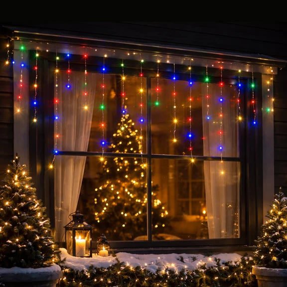 Snowing Icicle Lights - Multicolour, 360 LED