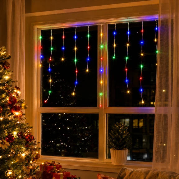 Snowing Icicle Lights - Multicolour, 360 LED