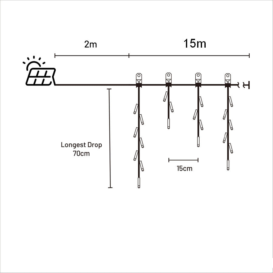 480 BLUE WHITE Solar Icicle Light