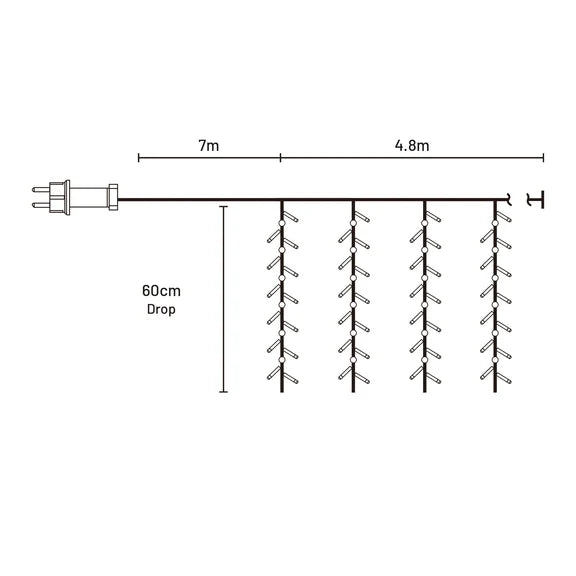 Waterfall Cluster Icicle Lights - Black Cable Cool White