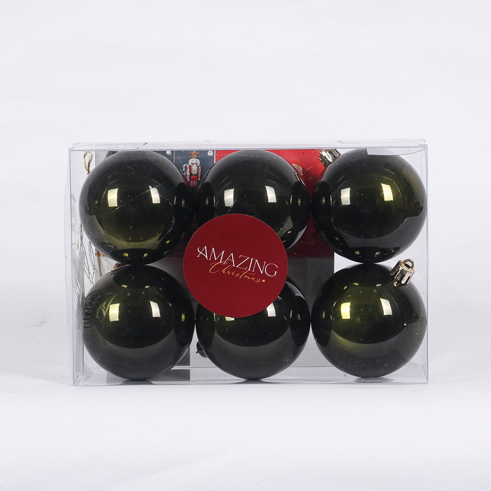 Khaki Christmas Baubles 70mm Pearl Packs