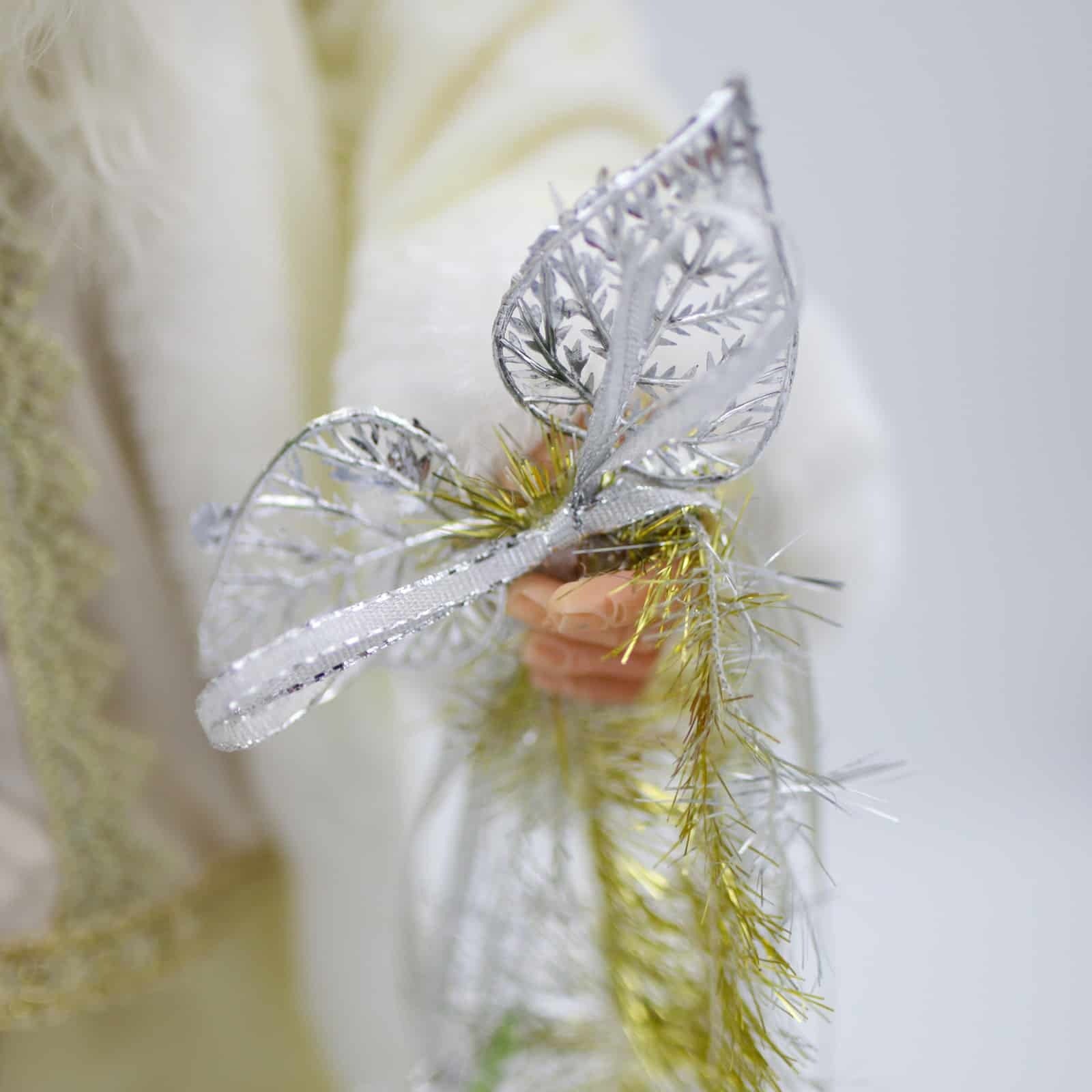 Santa Ornament Traditional Golden White 48cm