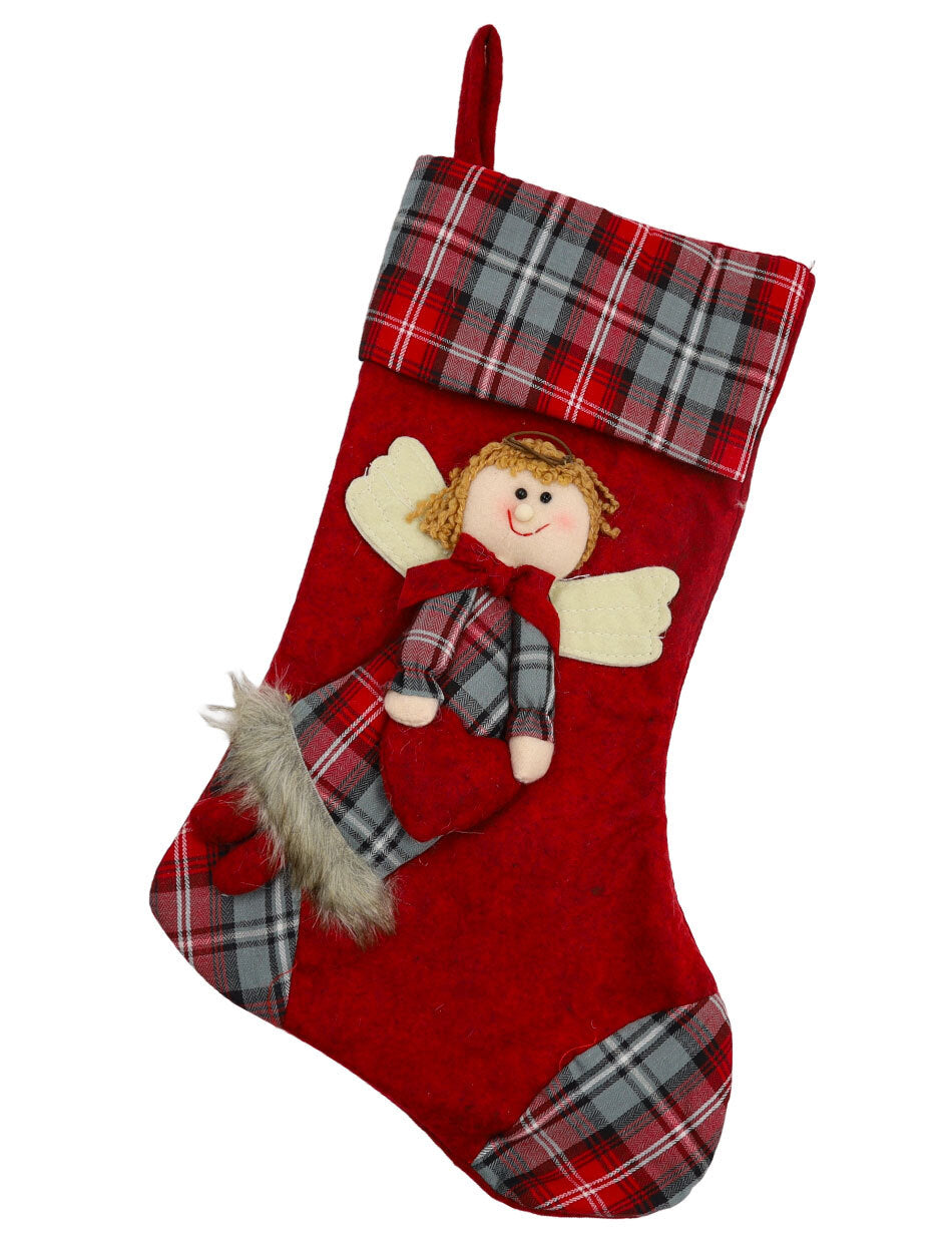 Christmas Stocking Red with Angel