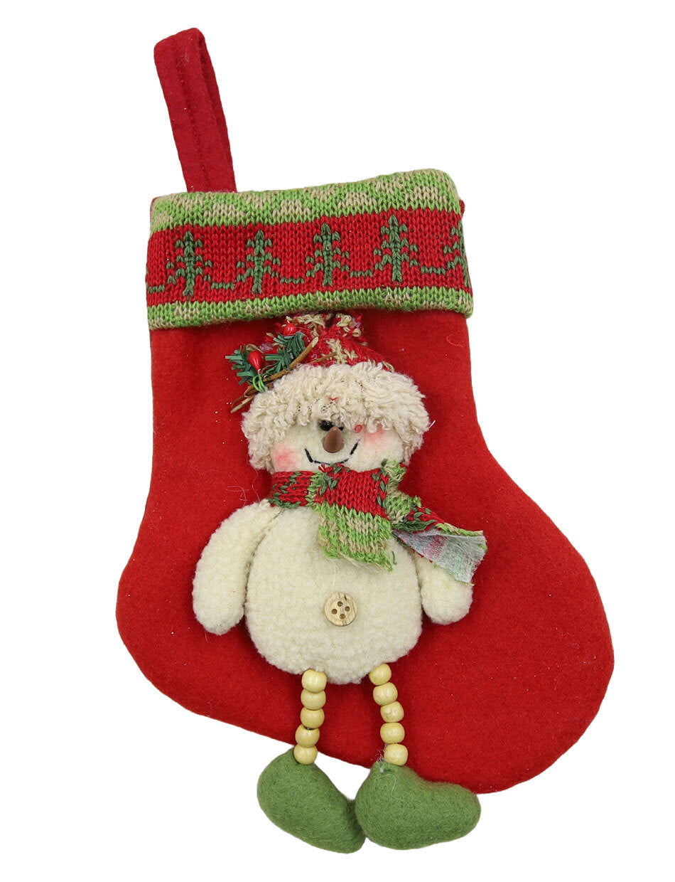 Snowman Christmas Mini Stocking 18cm - Red