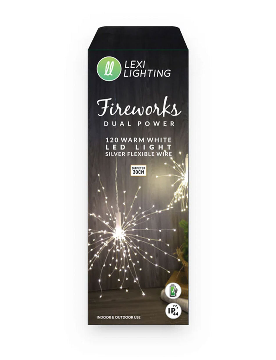 WARM WHITE Dual Power Firework Hanging Light 200 LED