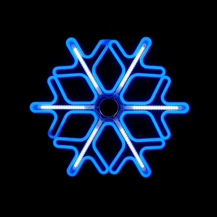 Digital Snowflake Motif 75cm - Blue and White