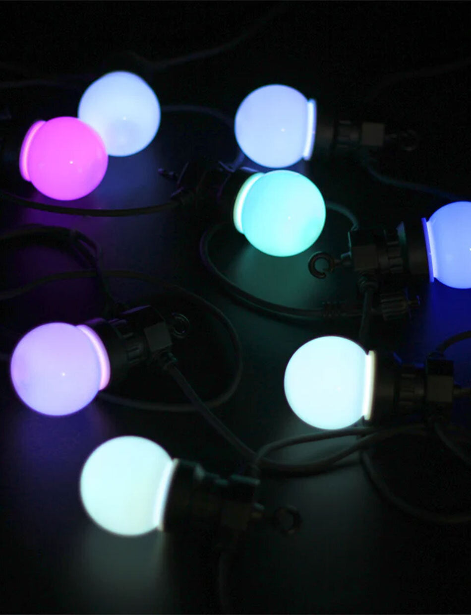 RGB 10 Opal Globe Led Festoon Light 5m