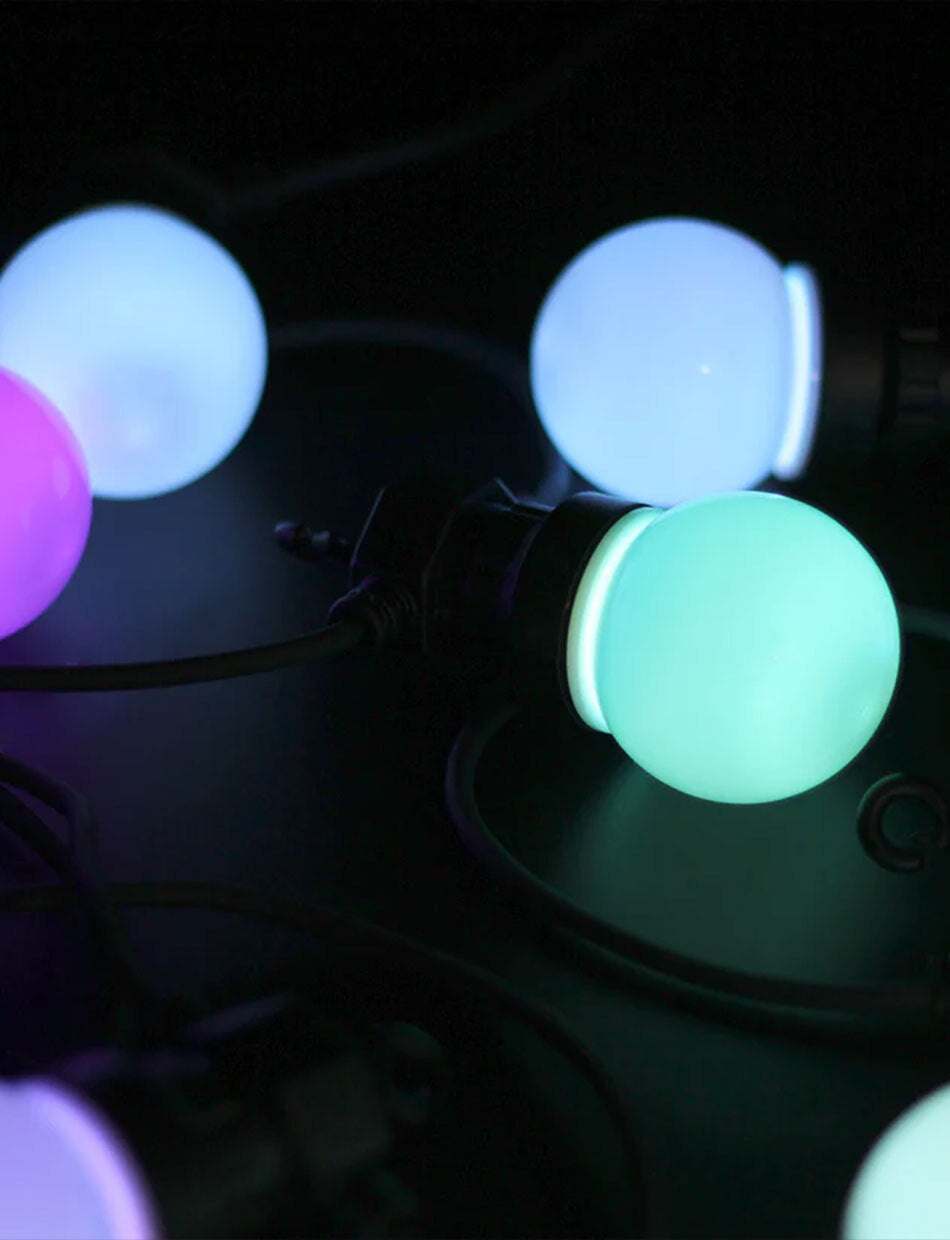 RGB 10 Opal Globe Led Festoon Light 5m