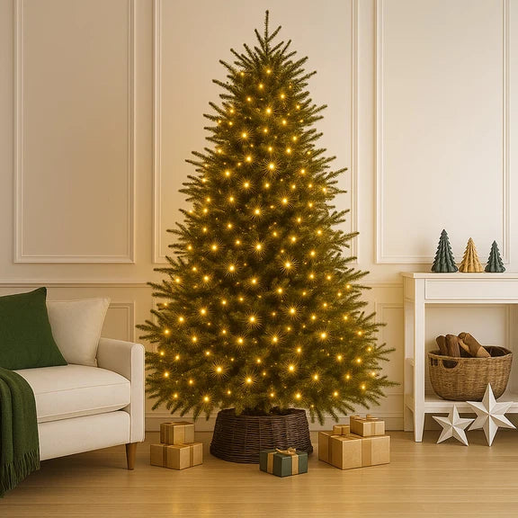 Fairy Light Chain - Dark Green Cable, 520 Amber Led