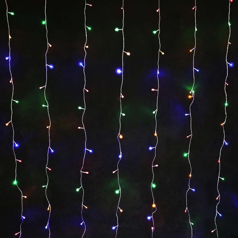 160 Multicolour LED Curtain Light 2mx2m Extendable