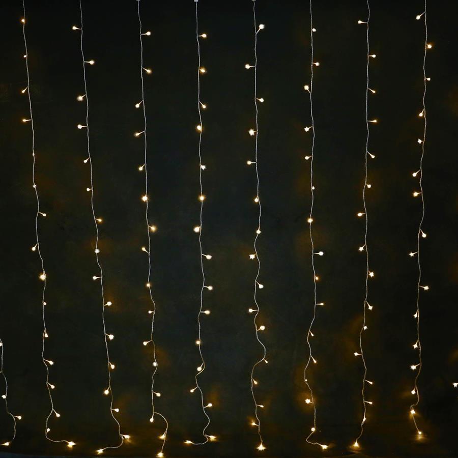 160 WARM WHITE Led Curtain Light 2Mx2M Extendable