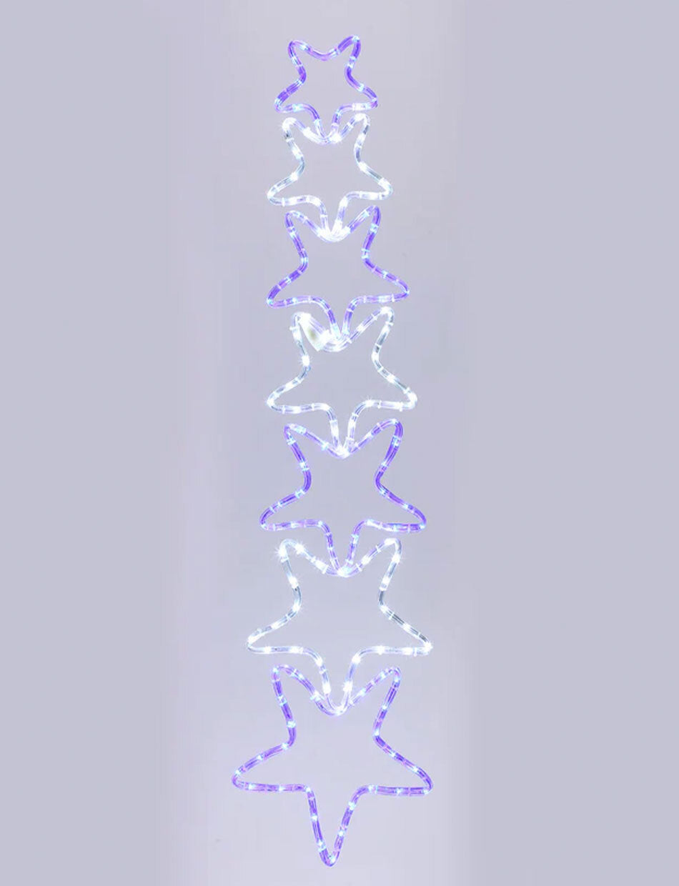 WHITE & BLUE Christmas Motif 7 Stars