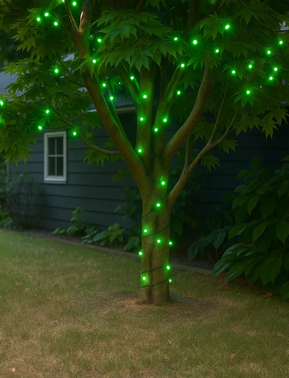 300 LED connectable Coloured cable string light Green
