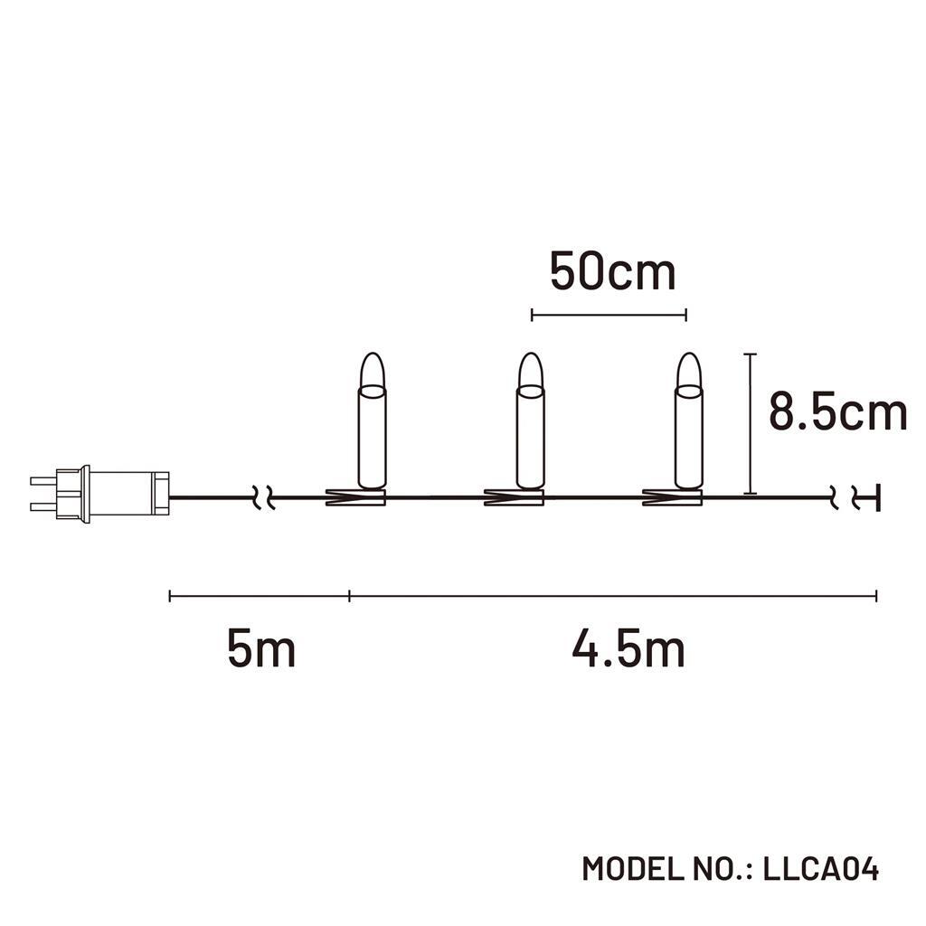 10 Led Candle Fairy Lights Warm White 4.5m