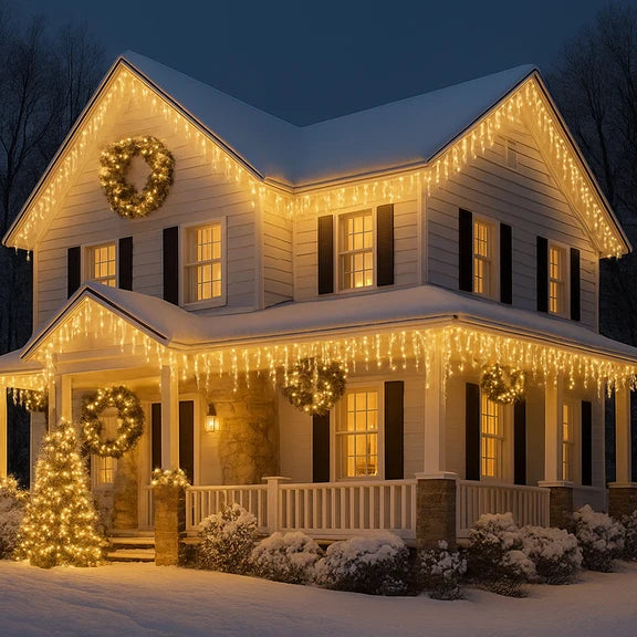 Crazy Twinkle Icicle Light - Warm White, 480 LED