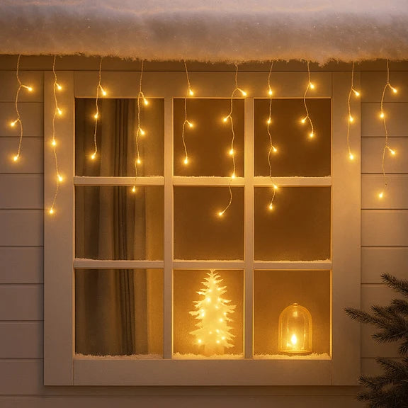 Crazy Twinkle Icicle Light - Warm White, 480 LED