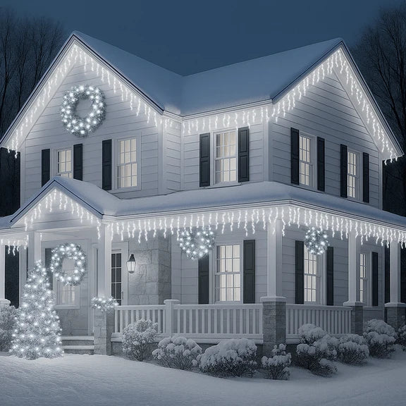 Crazy Twinkle Icicle Light - Cool White, 480 LED