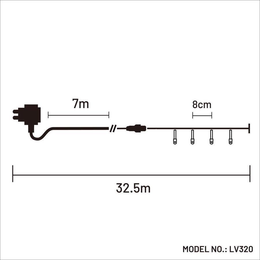 320 WARM WHITE Led 8mm Frosted Fairy Lights