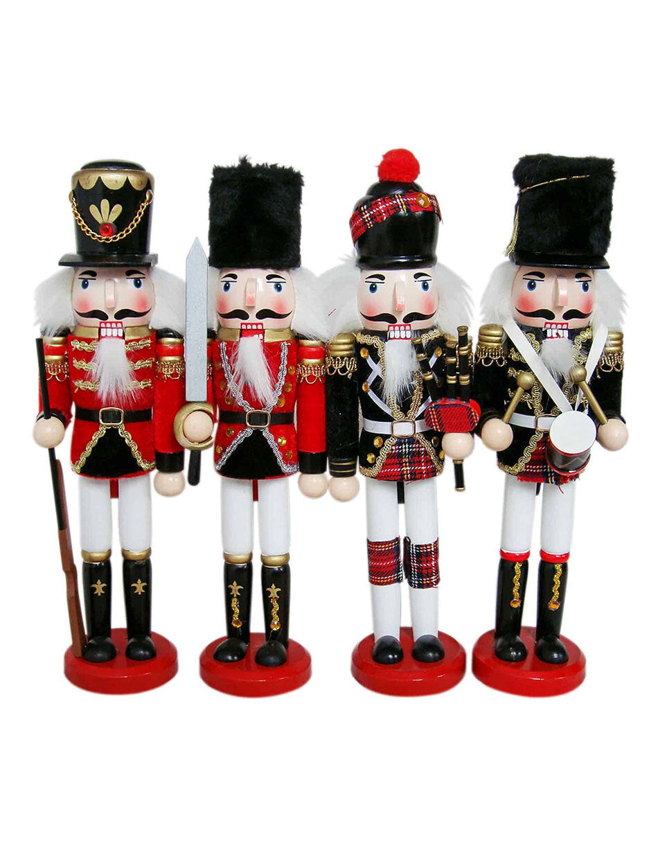 THE ROYAL PIPE BAND Set of 4 Nutcrackers 30cm