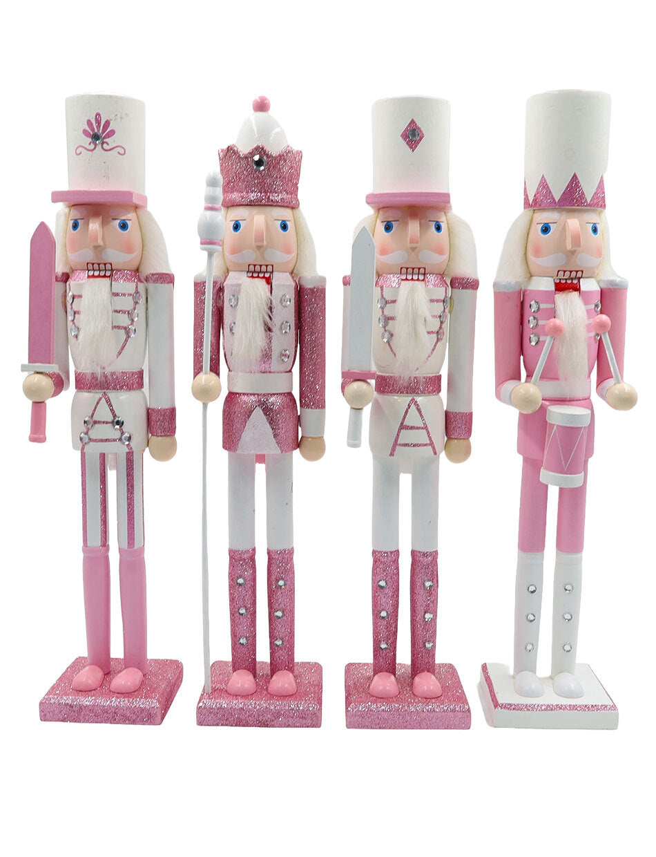 PINK Soldiers Set of 4 Nutcrackers 38cm