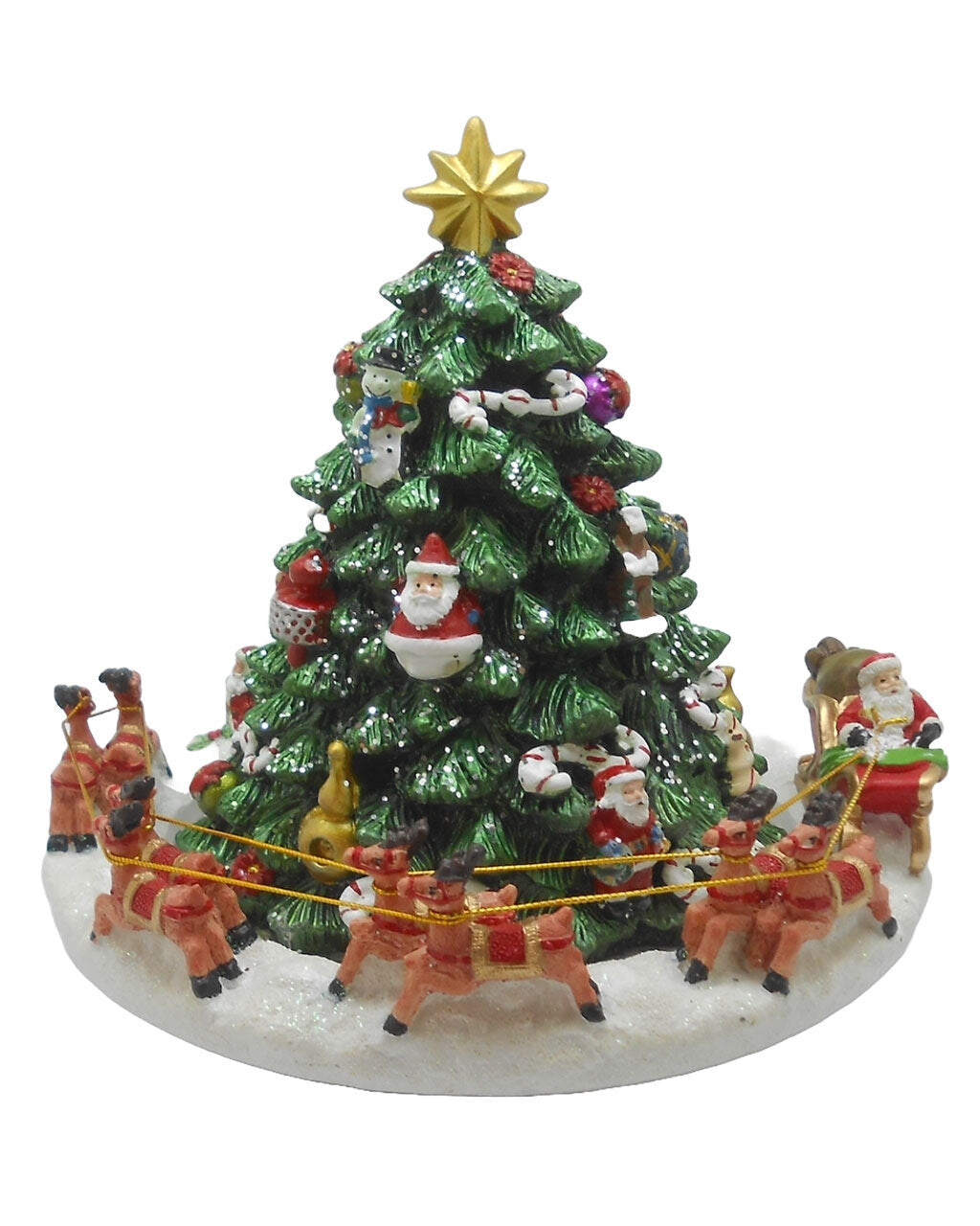 Musical Carousel Santa Sleigh and Reindeer 16cm