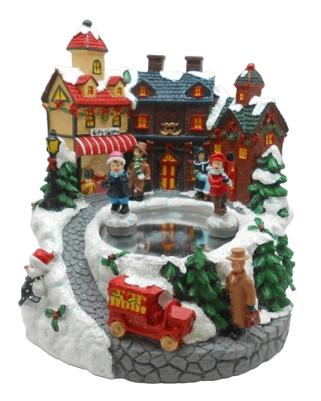 Christmas Musical Skaters on Pond 15cm