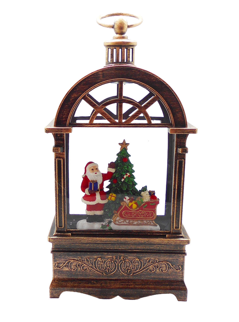 Christmas Santa Sleigh and Tree LED Water Globe with Music