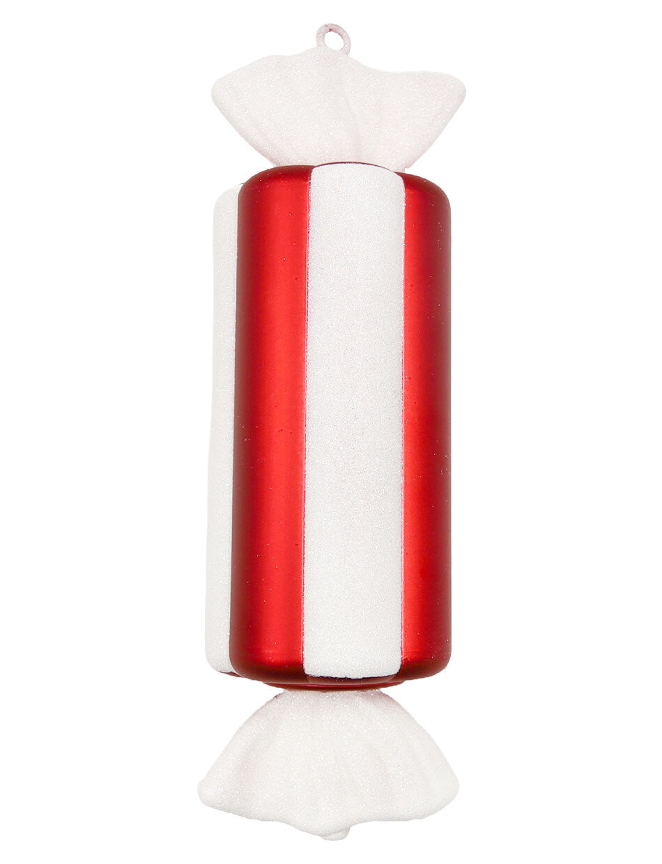 Christmas Tree Ornaments Rectangle Lolly Red and White 32cm