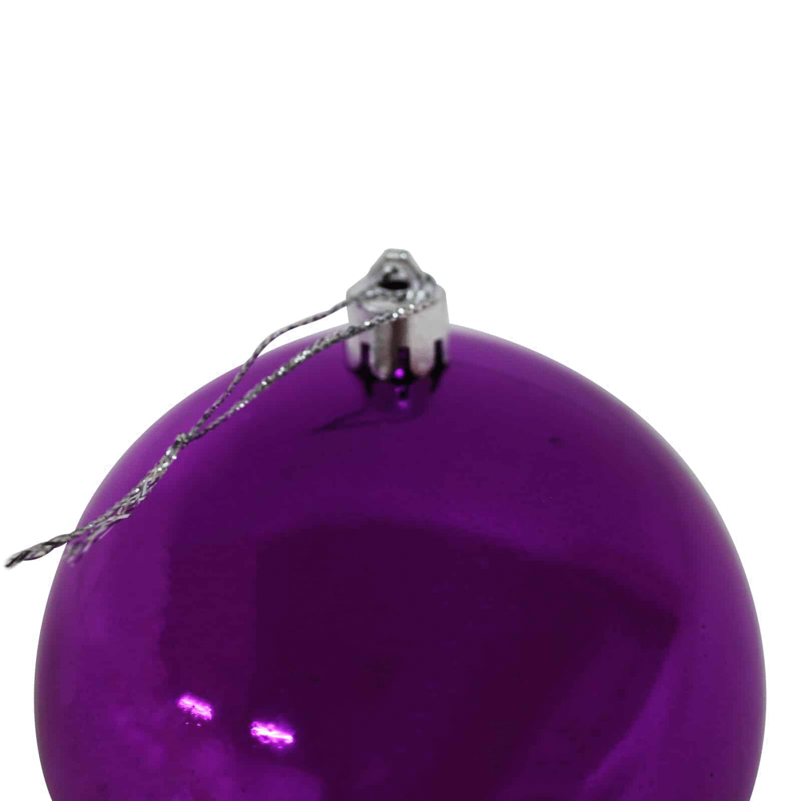 100mm Christmas Baubles Purple 24 Balls Gloss