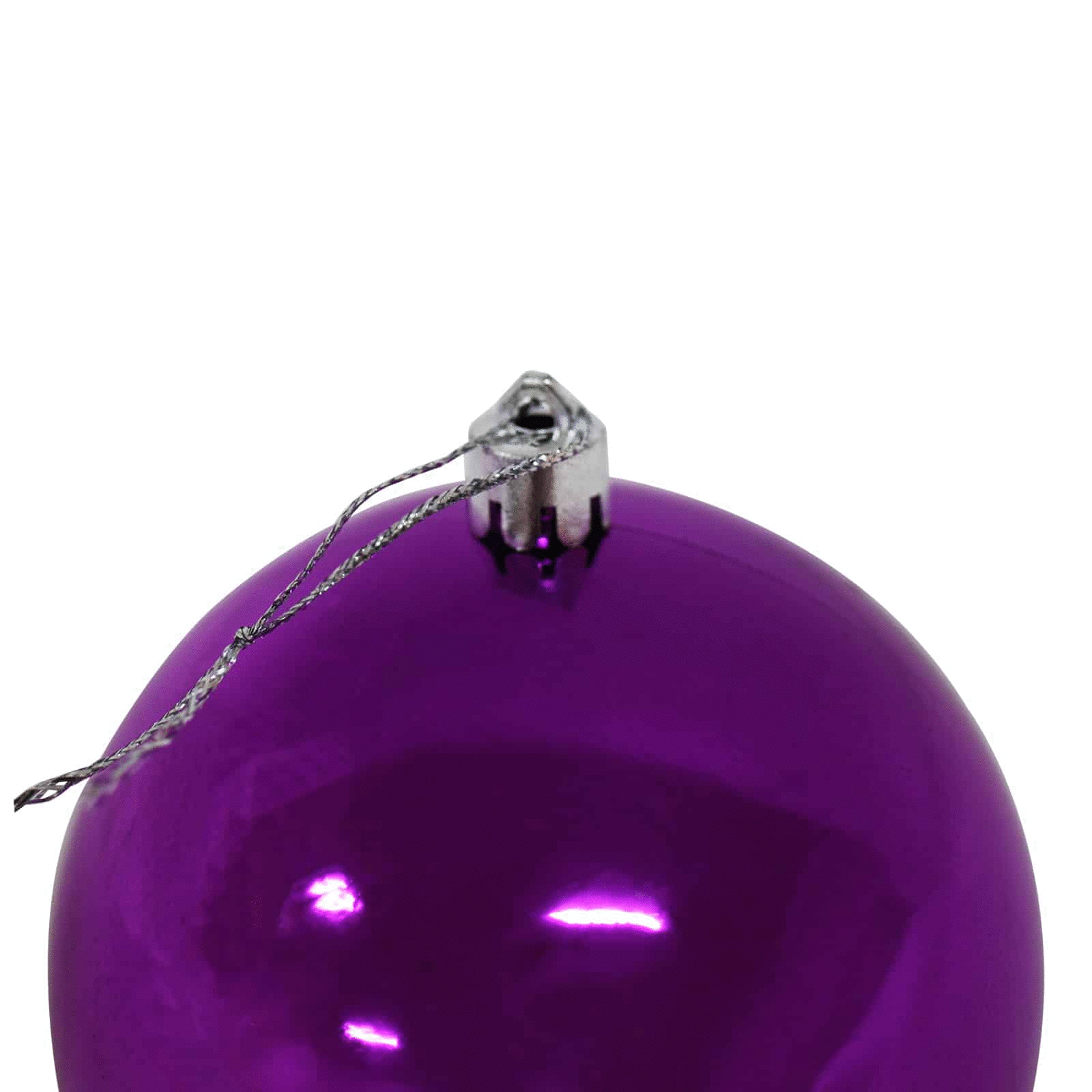 100mm Christmas Baubles Purple 24 Balls Gloss