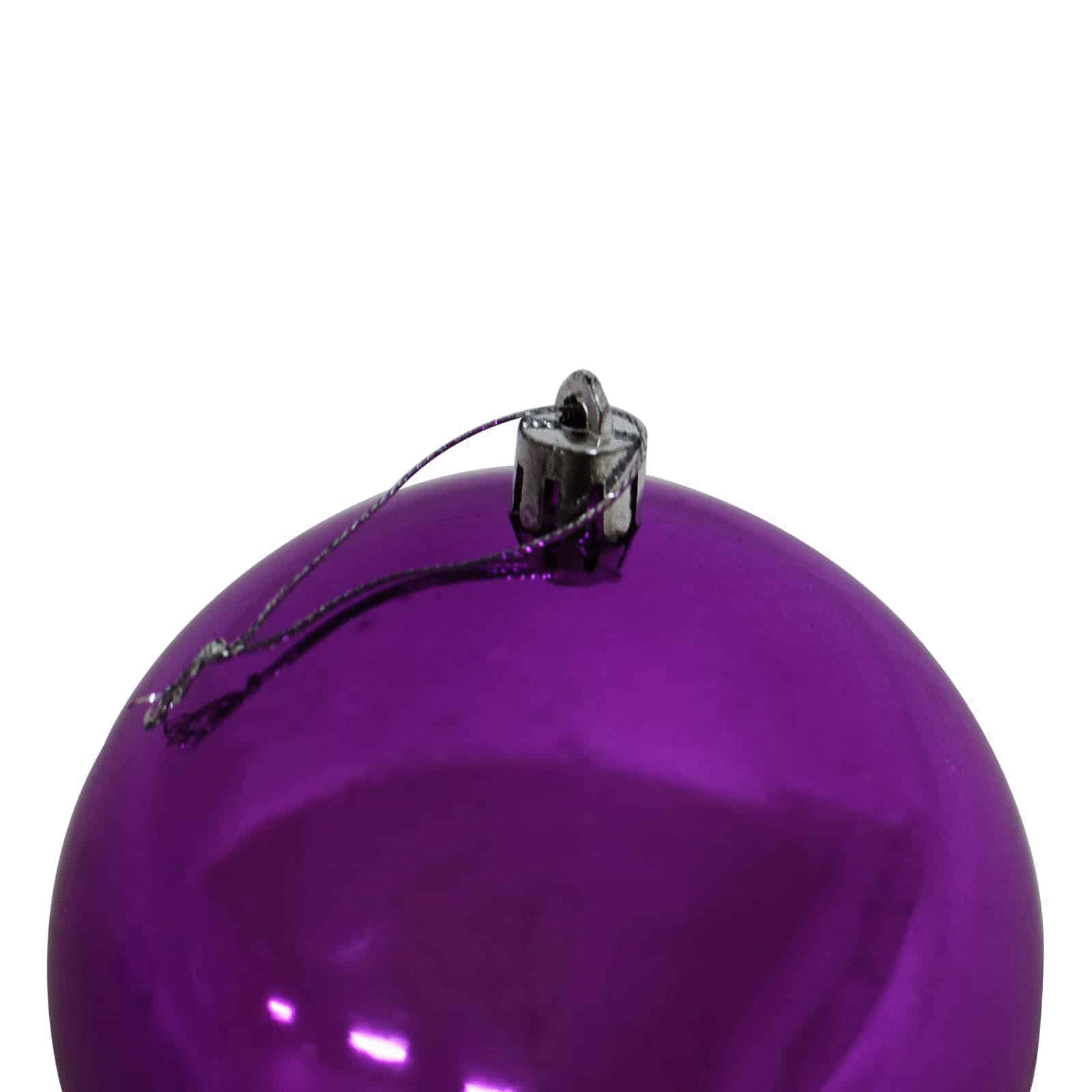 100mm Christmas Baubles Purple 24 Balls Gloss