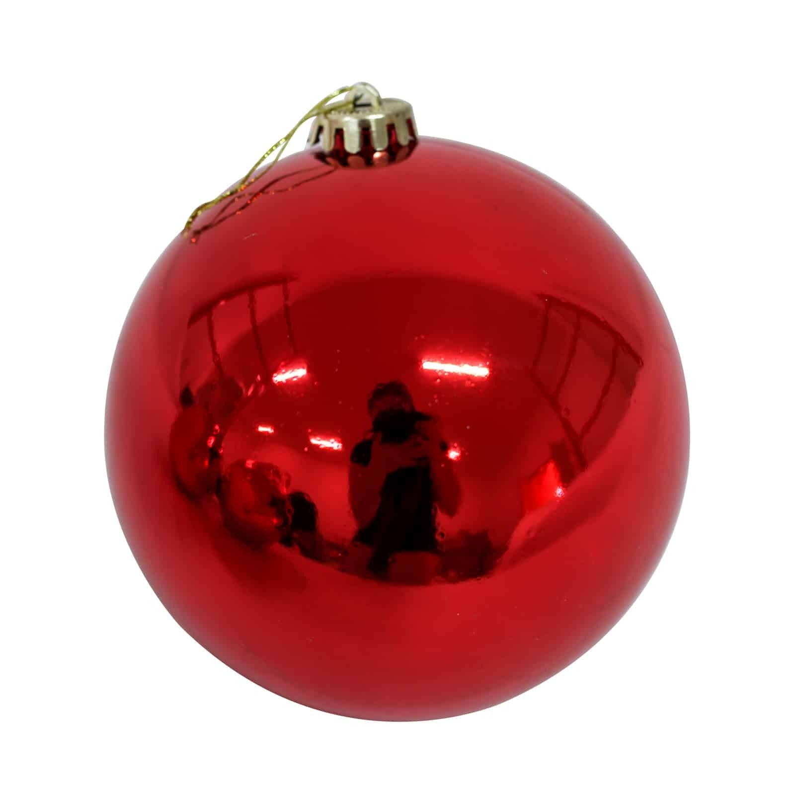 RED Christmas Baubles 120mm Gloss