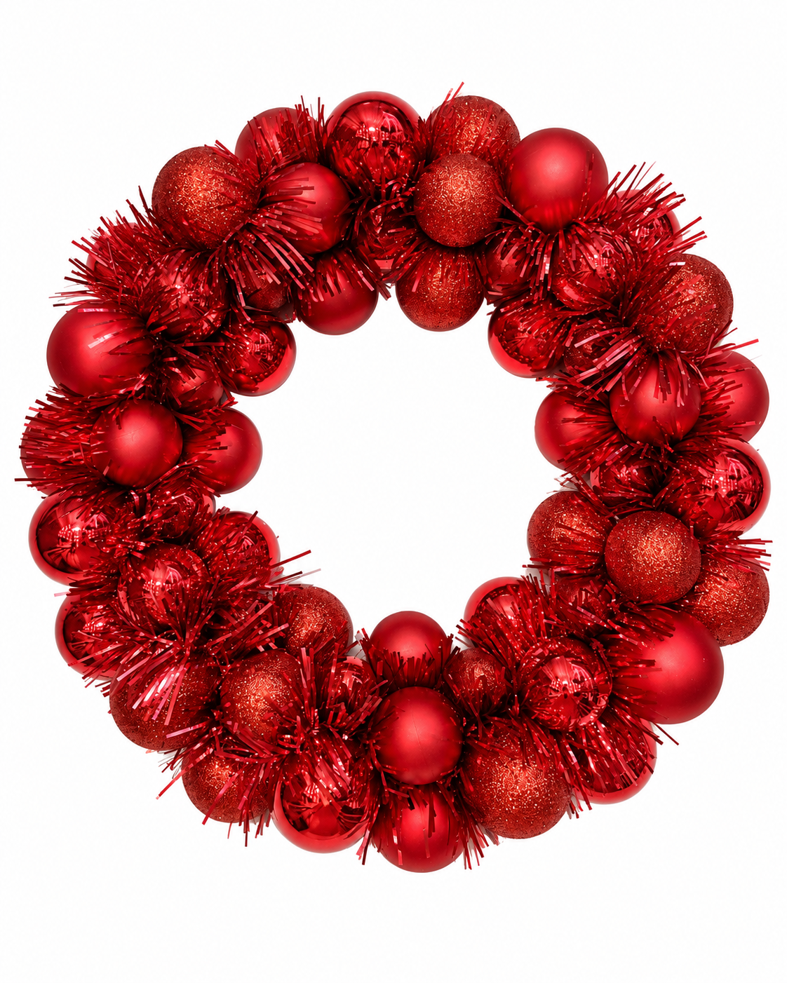 33cm Red Bauble Wreath