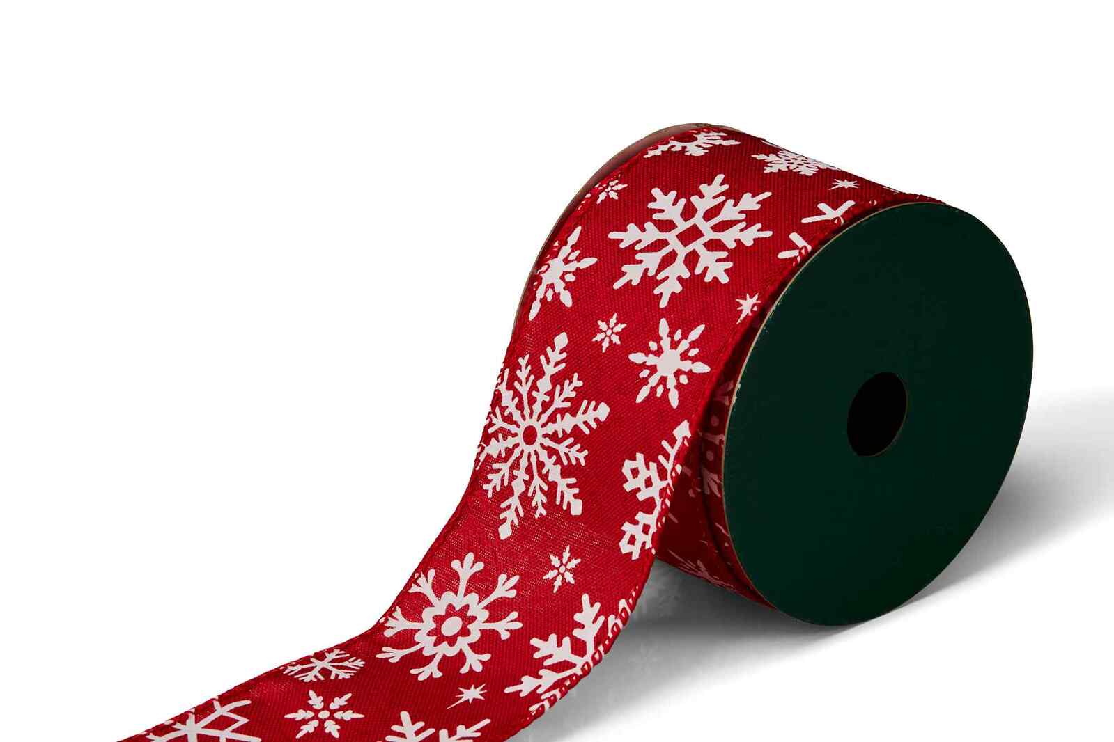 910cm Red Christmas Ribbon Roll with Snowflake Pattern