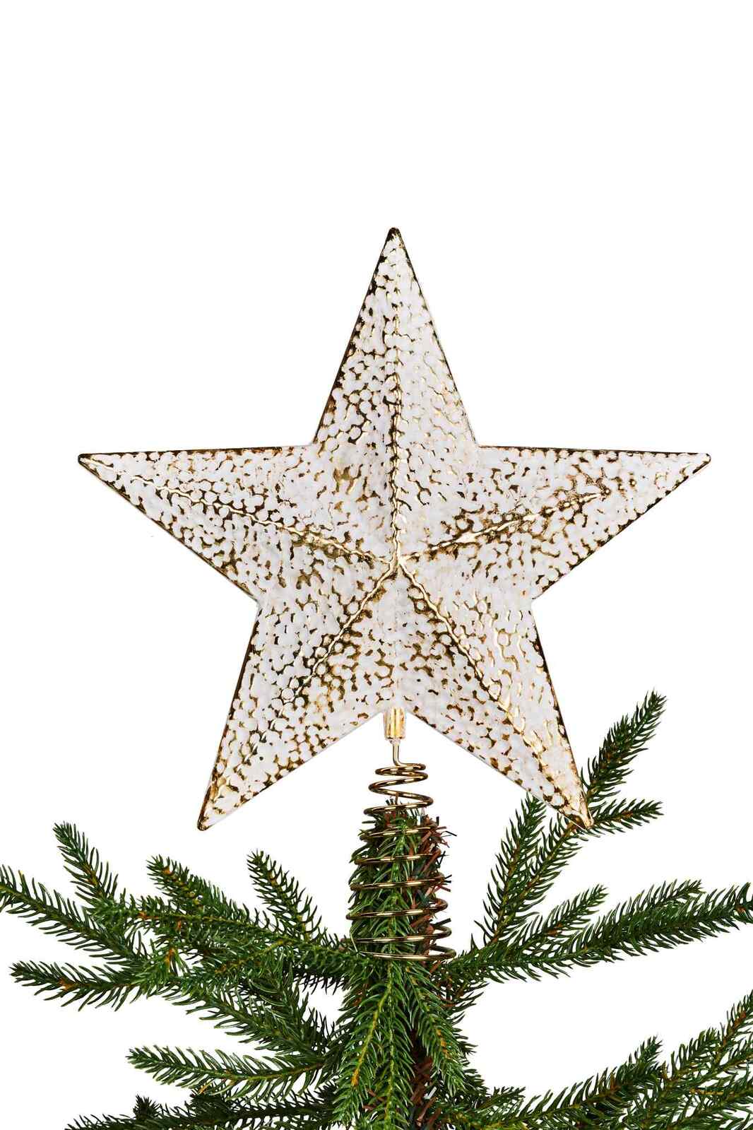 31cm White and Gold Christmas Tree Topper