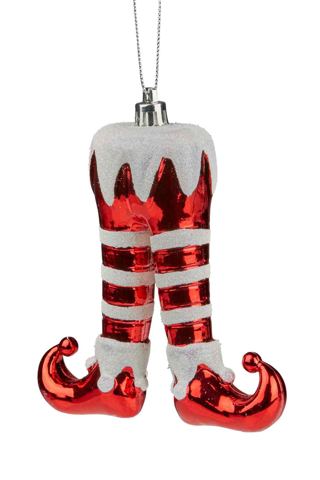 12cm Red & White Elf Leg Hanging Christmas Decoration 2 pack