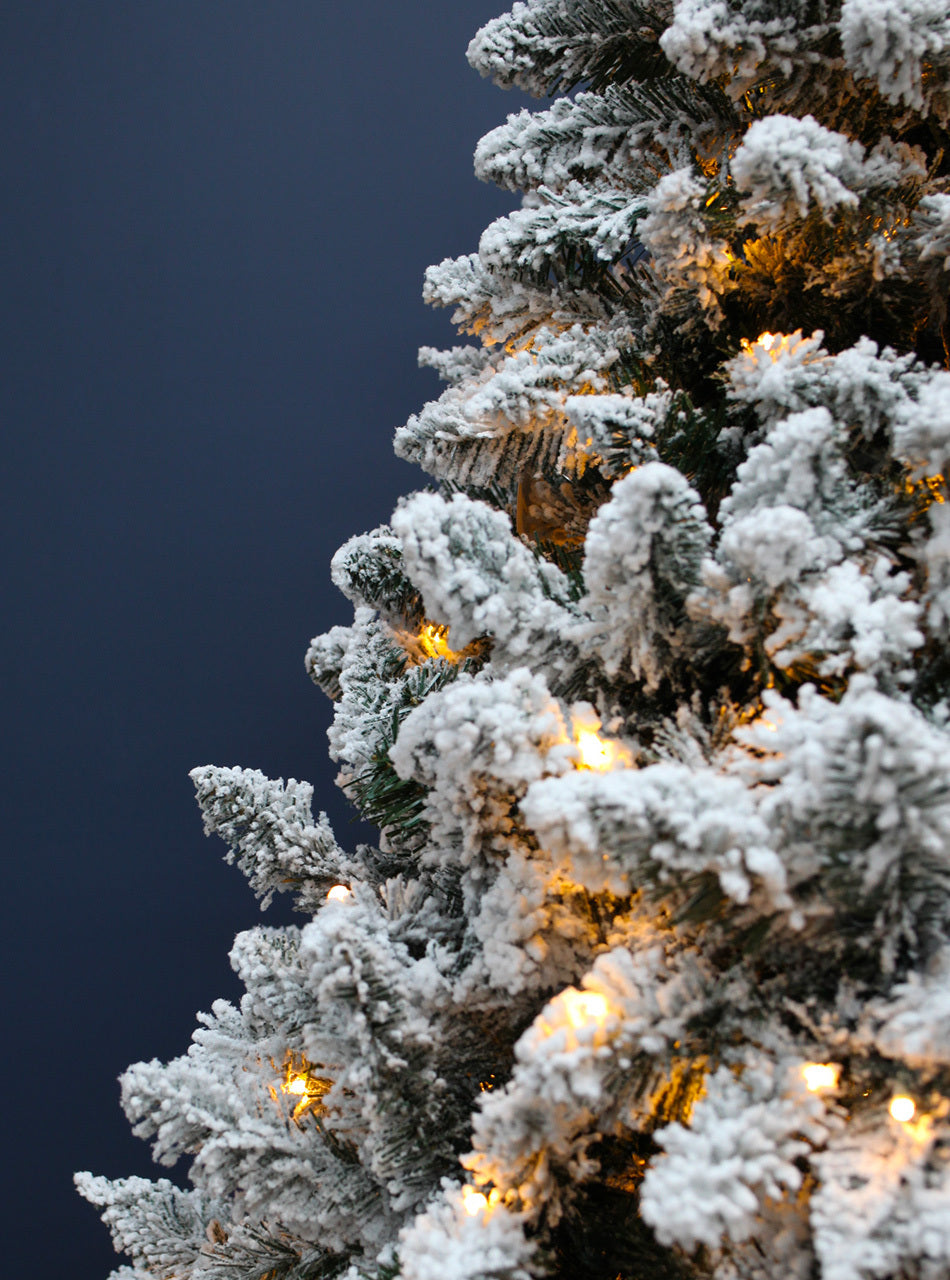 Bavarian Snow Flocked Fir -7ft Pre-Lit Christmas Tree