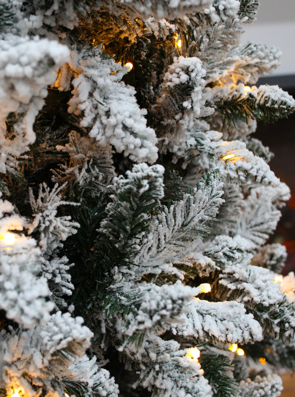 Bavarian Snow Flocked Fir -7ft Pre-Lit Christmas Tree