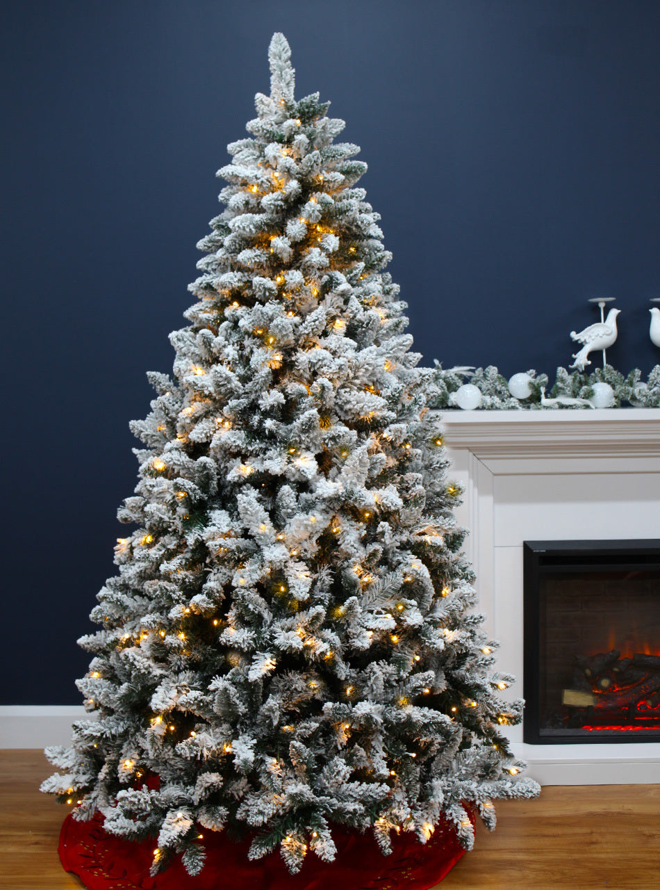 Bavarian Snow Flocked Fir -7ft Pre-Lit Christmas Tree
