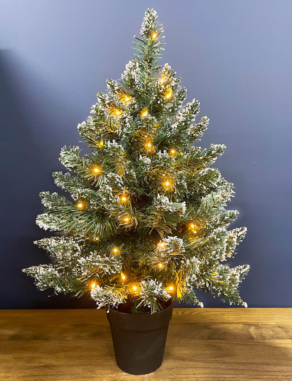Bavarian Snow Tipped Pre Lit Christmas Tree
