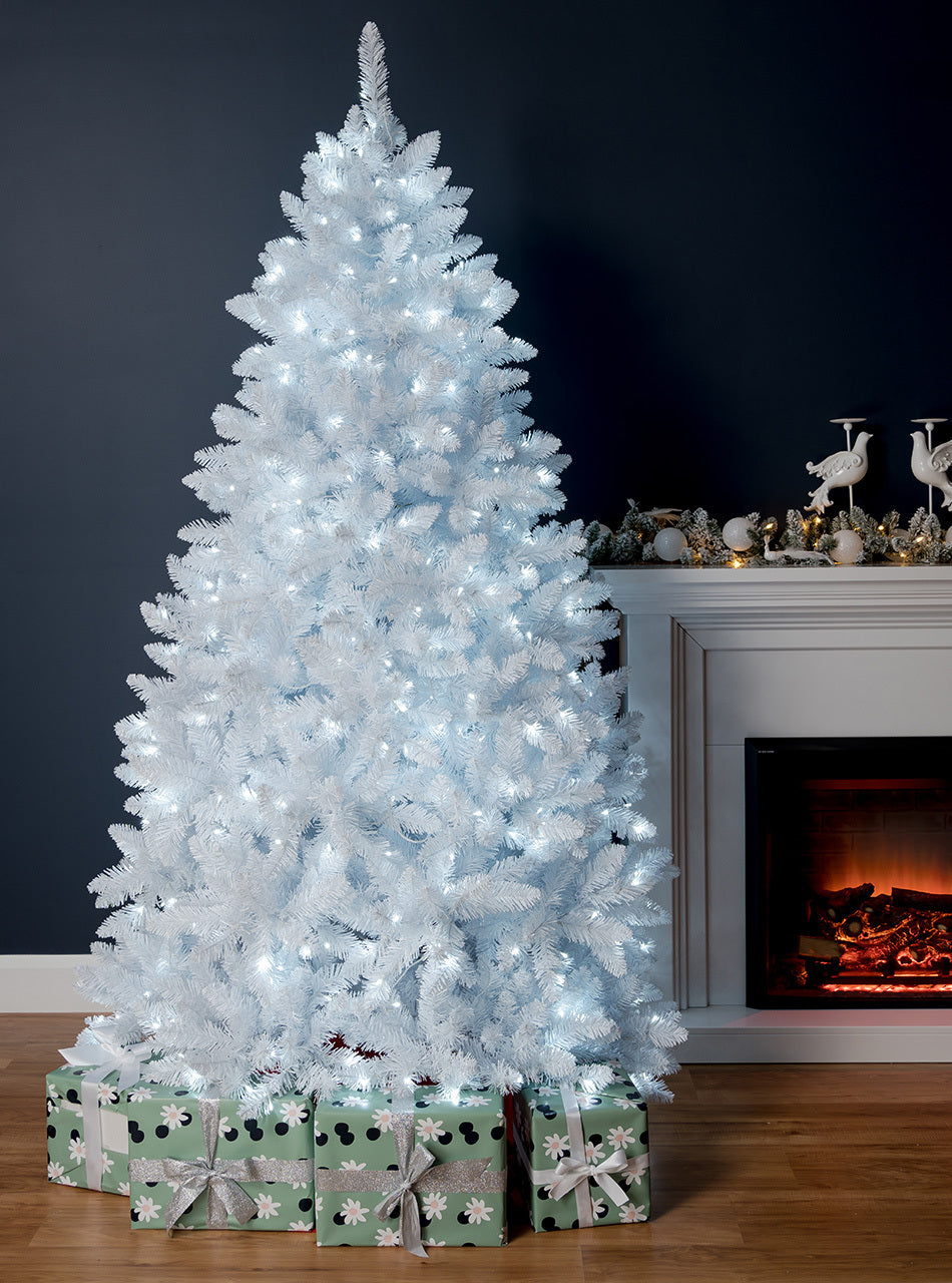 BAVARIAN White Fir 6ft Pre Lit Christmas Tree Warm White LED